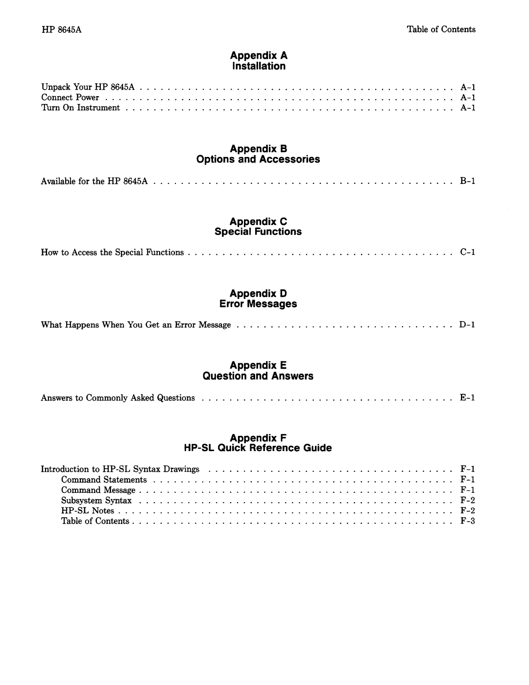 Agilent Technologies 8645A manual 