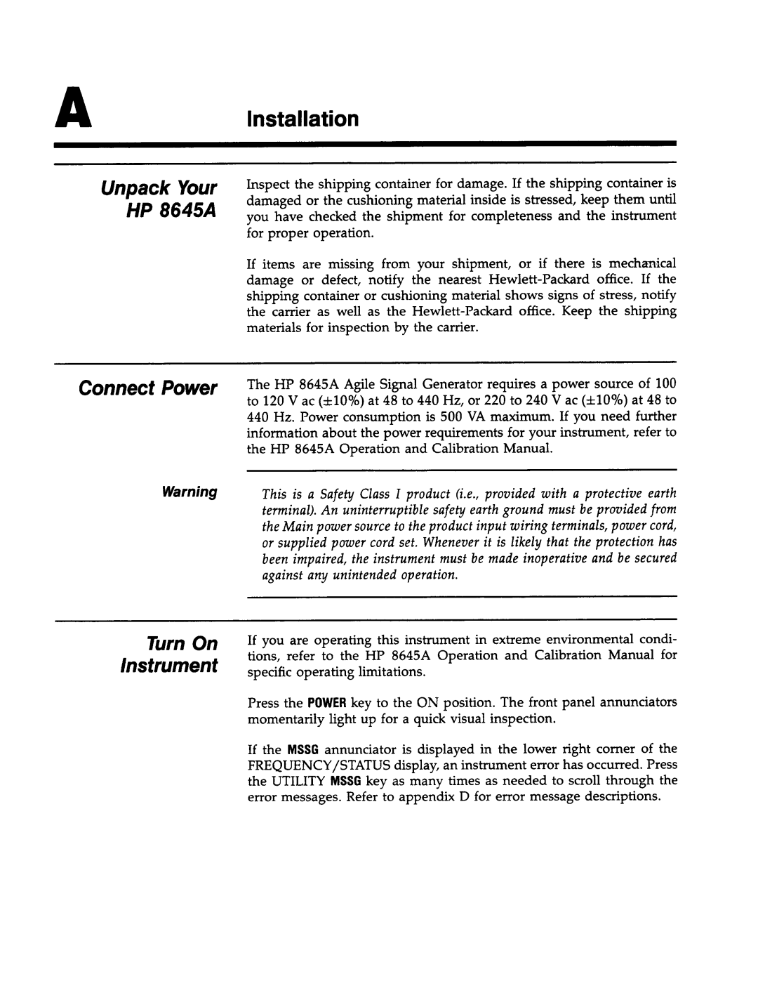 Agilent Technologies 8645A manual 