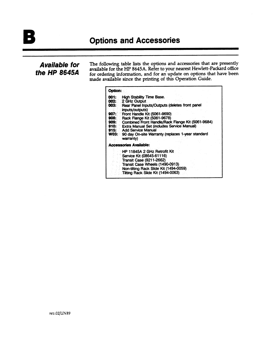 Agilent Technologies 8645A manual 