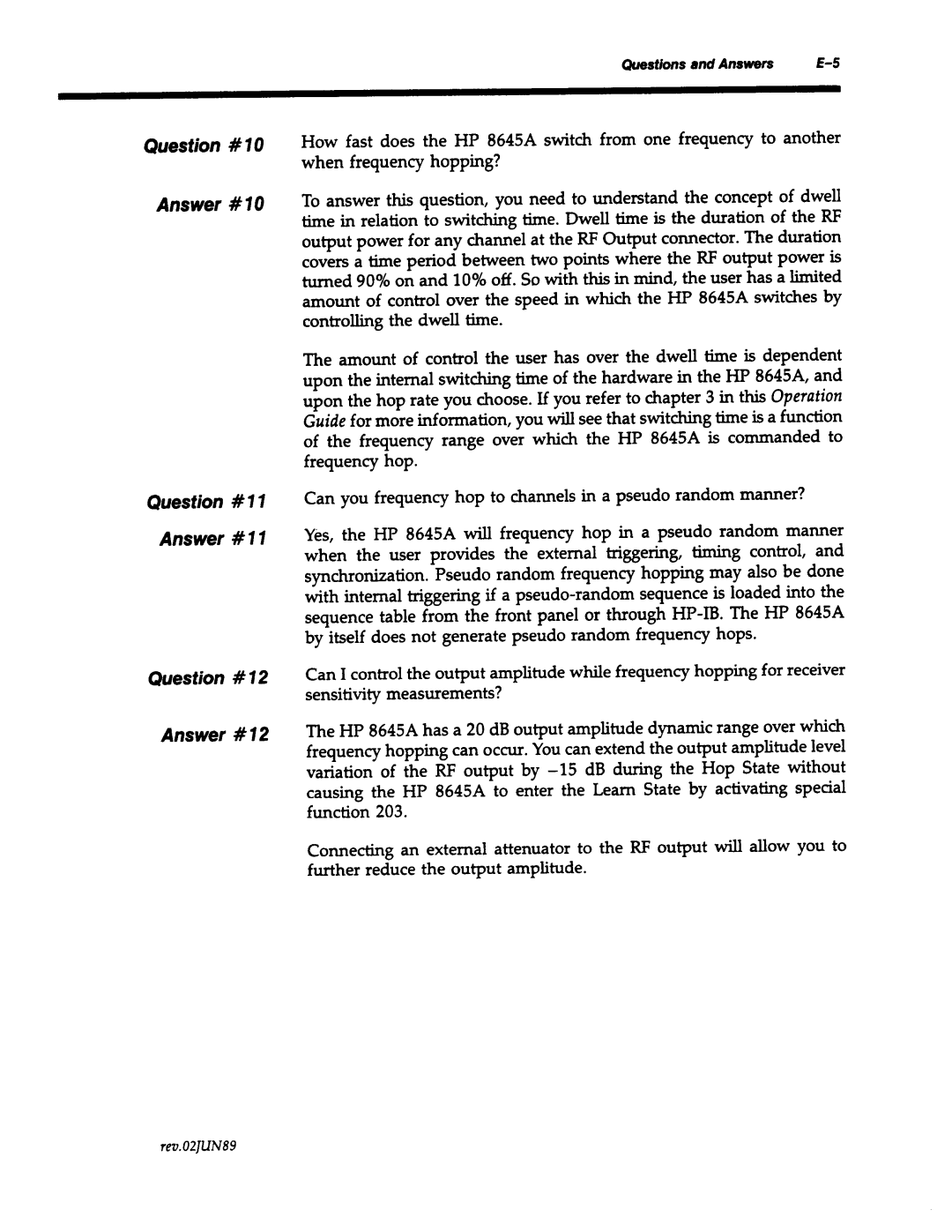 Agilent Technologies 8645A manual 