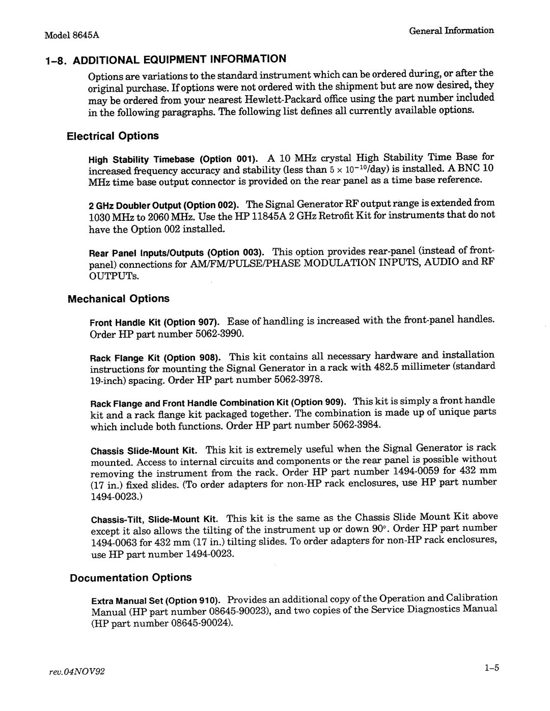Agilent Technologies 8645A manual 