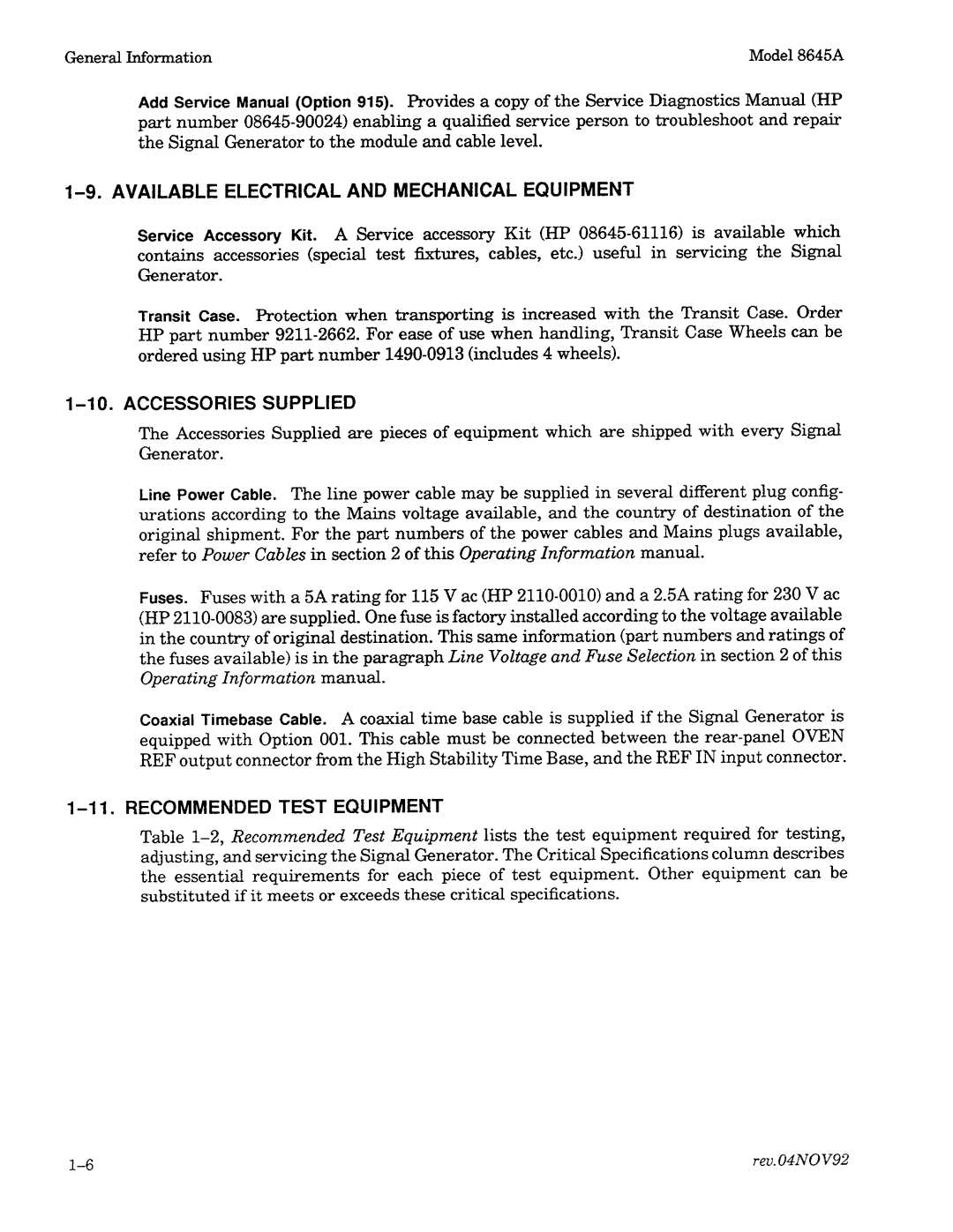 Agilent Technologies 8645A manual 