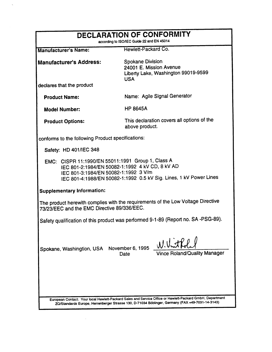 Agilent Technologies 8645A manual 