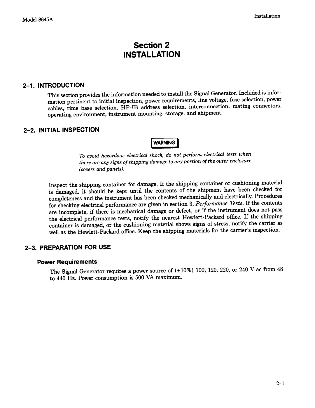 Agilent Technologies 8645A manual 
