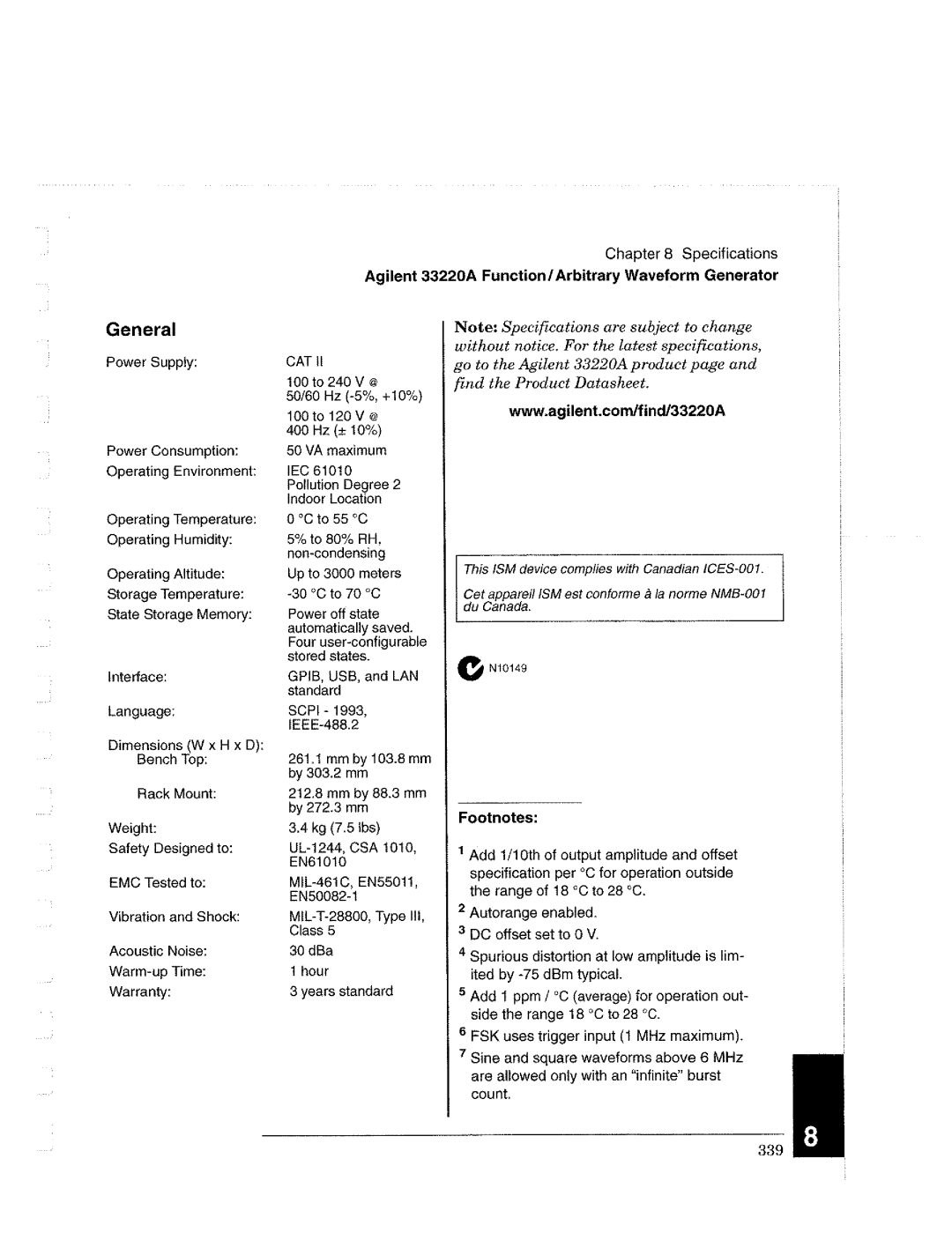 Agilent Technologies Agilent 33220A manual 