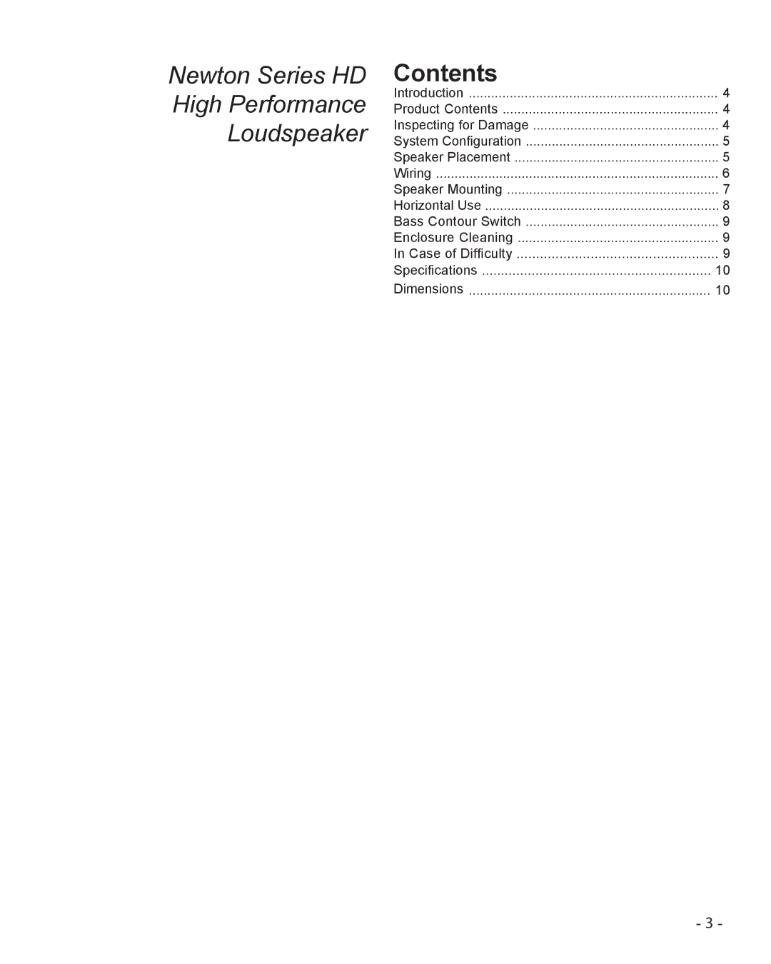 Cambridge SoundWorks MC630HD manual Contents 