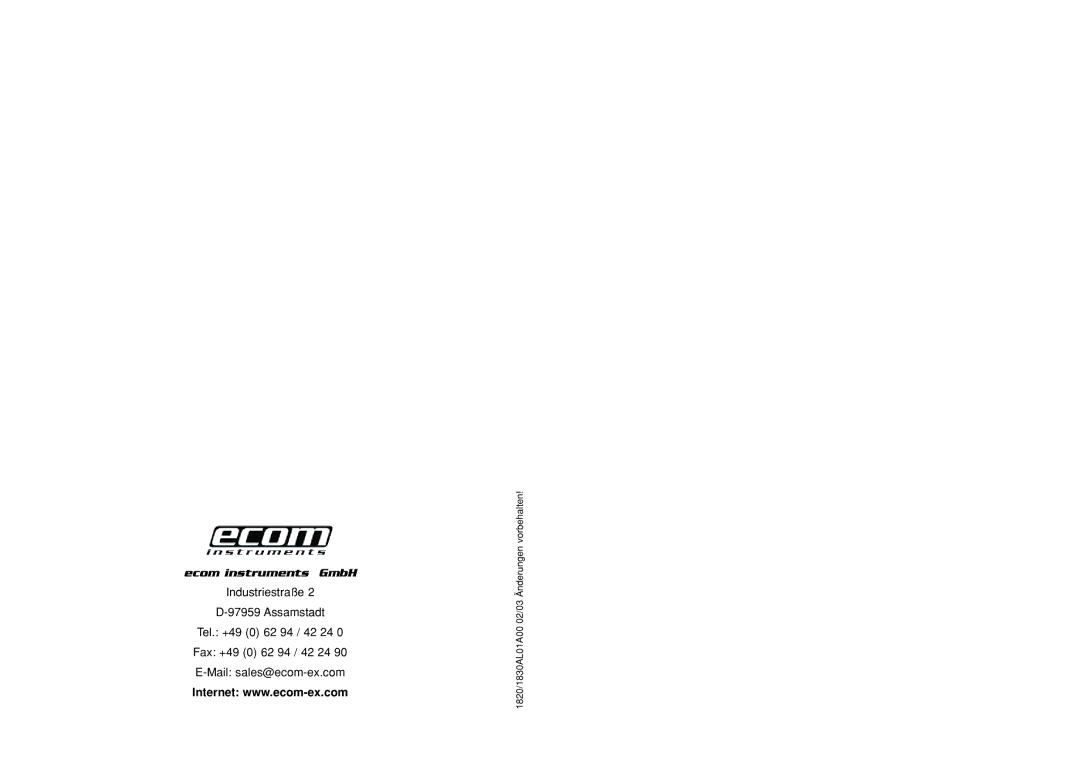 Ecom Instruments 50, 40 instruction manual Ecom instruments GmbH 