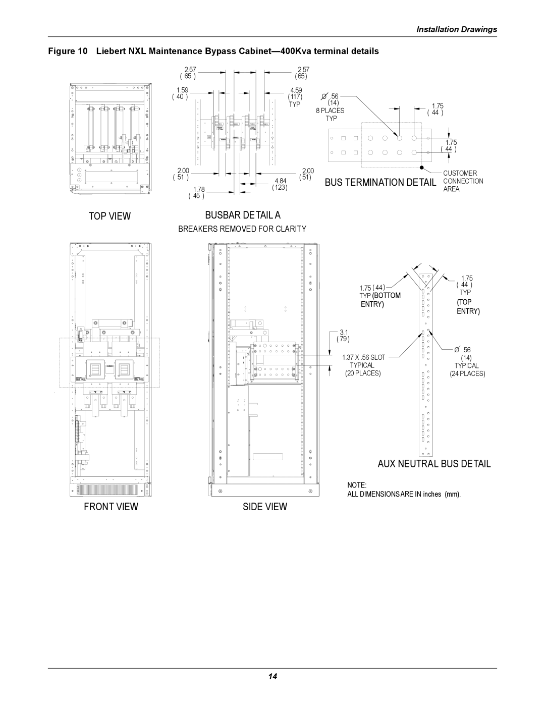 Emerson UPS Systems installation manual BUS Termination Detail 