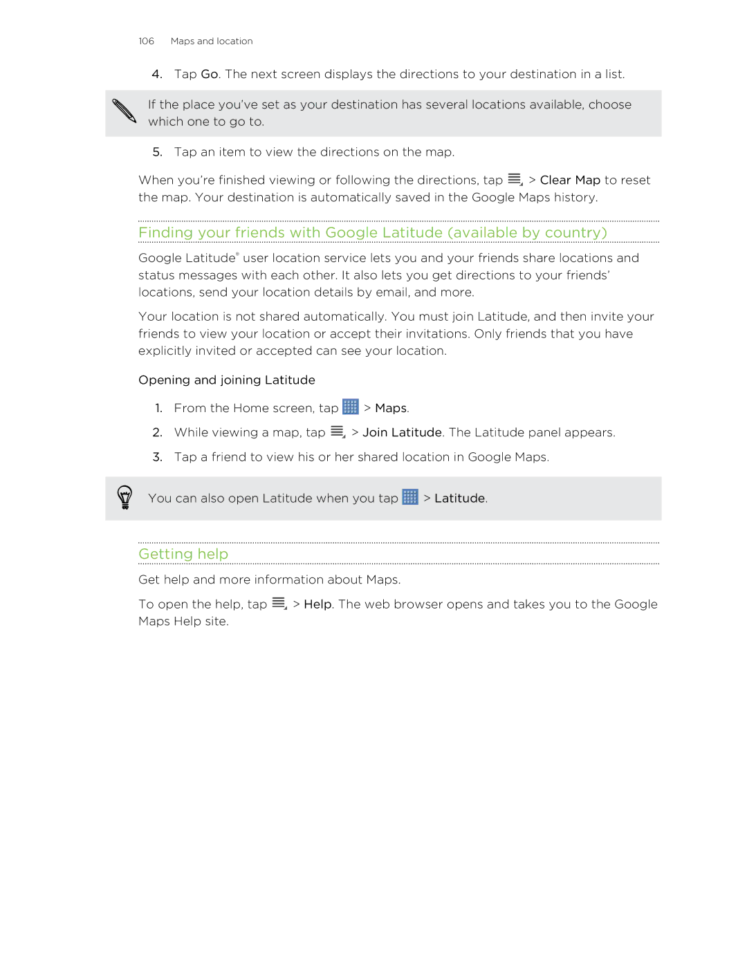 HTC Jetstream manual Getting help 