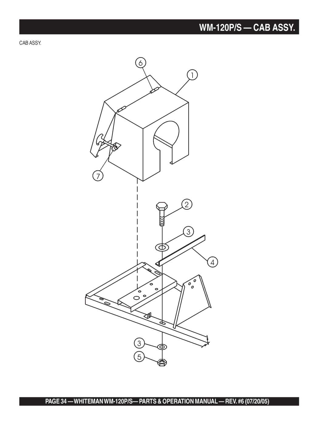 Multiquip WM-120PM operation manual WM-120P/S CAB Assy 