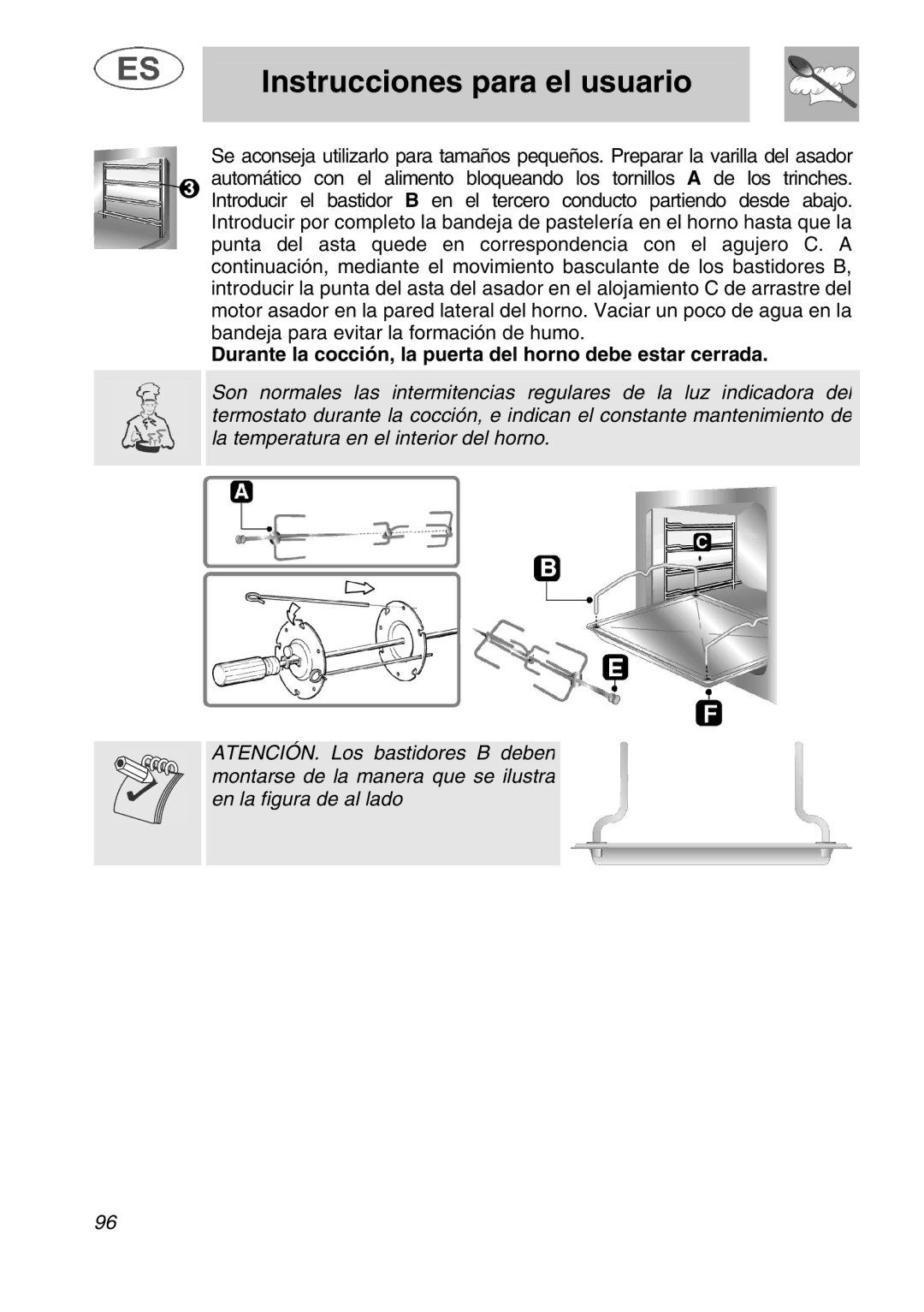 Smeg A1.1K instruction manual Instrucciones para el usuario 
