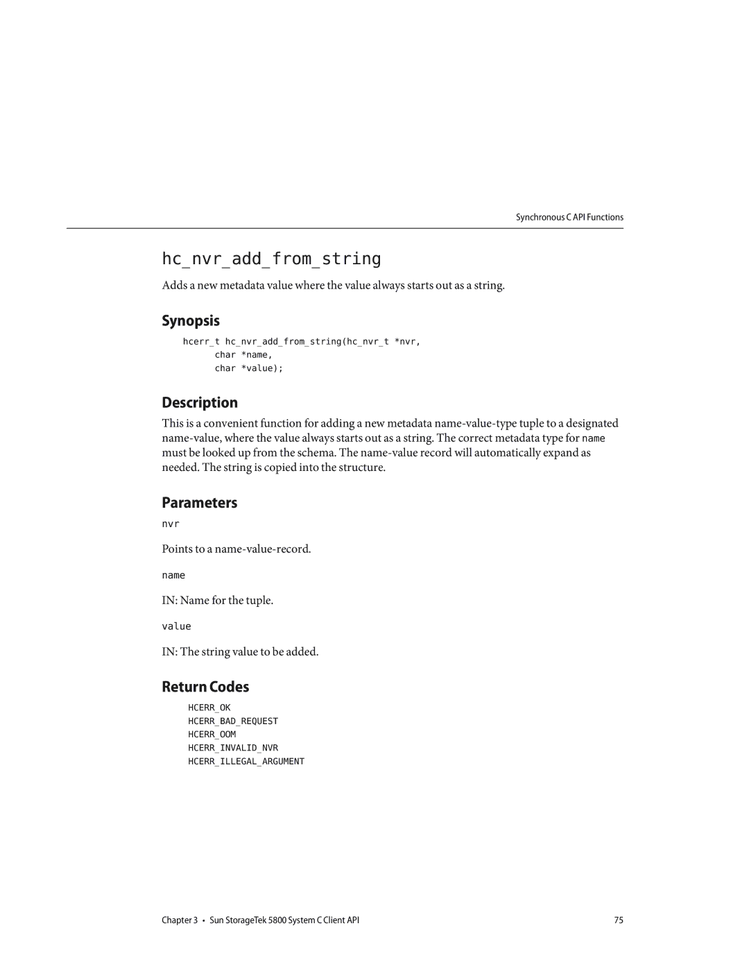 Sun Microsystems 5800 manual Hcnvraddfromstring 
