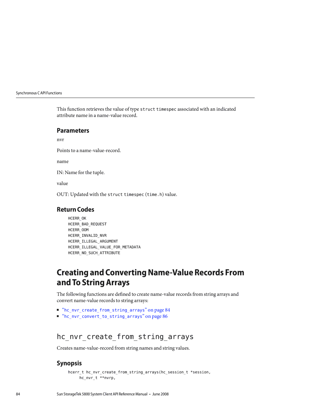Sun Microsystems 5800 manual Hcnvrcreatefromstringarrays 