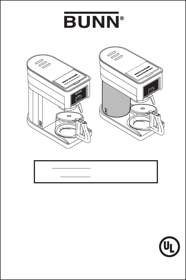 Bunn B10 Gr10 Manual