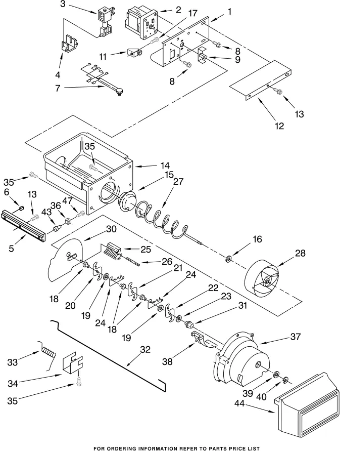 MOTOR AND ICE CONTAINER PARTS