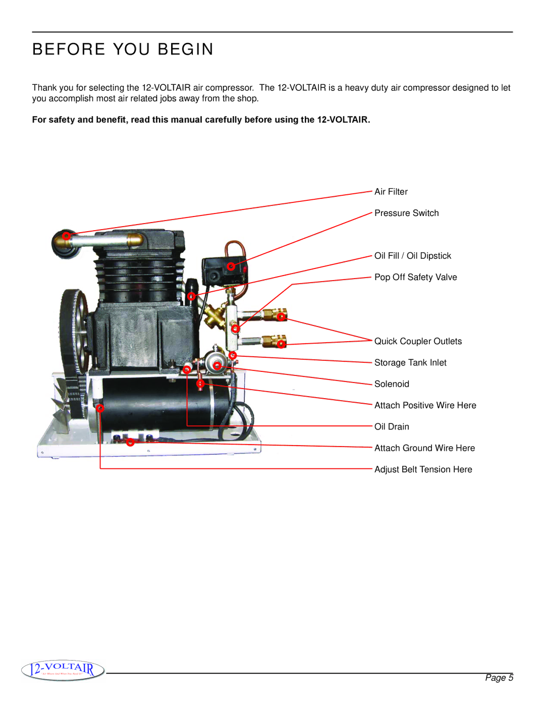 12Volt 12V6CF owner manual Before you begin 