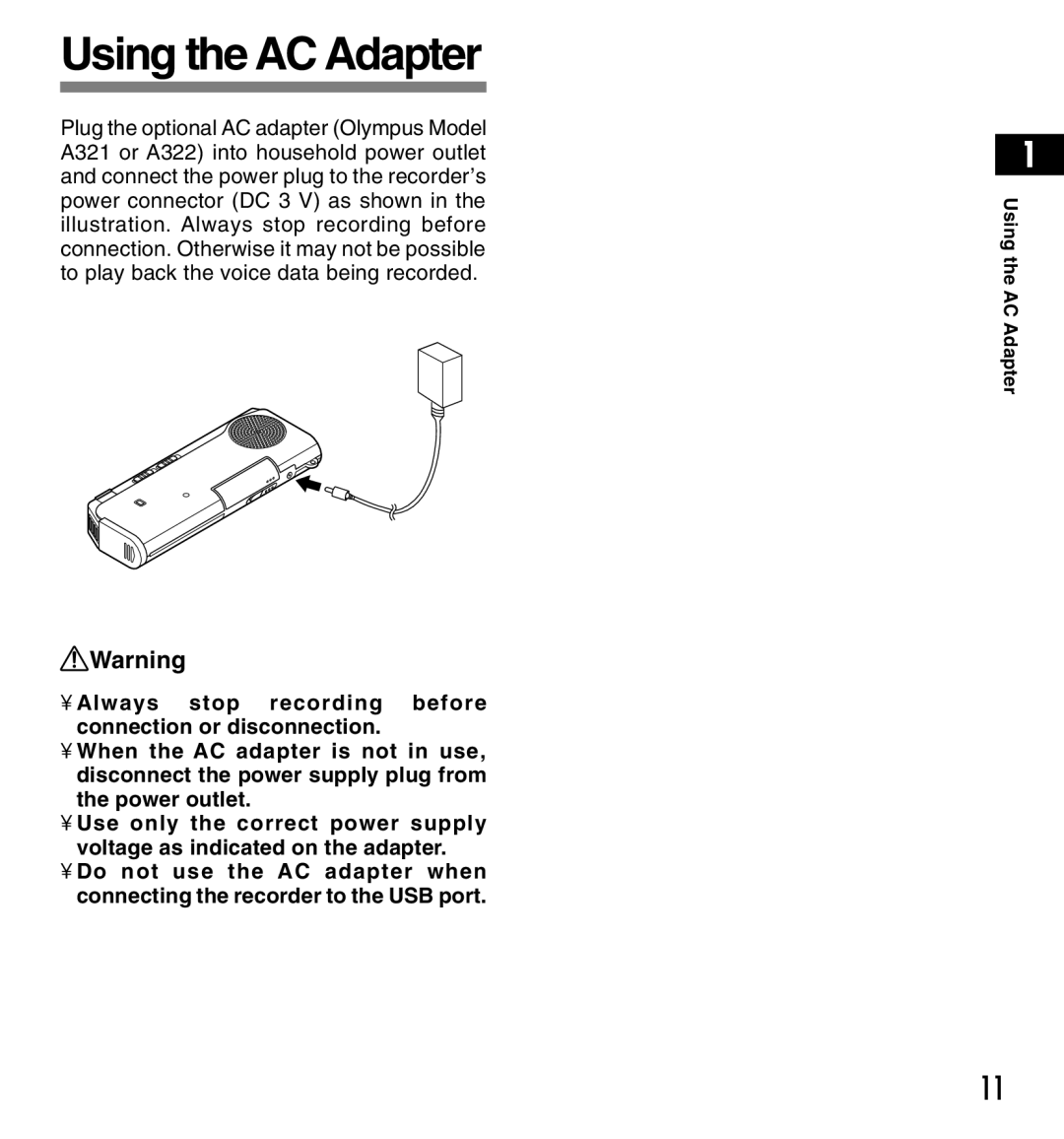 12Volt DS-2200 manual Using the AC Adapter 