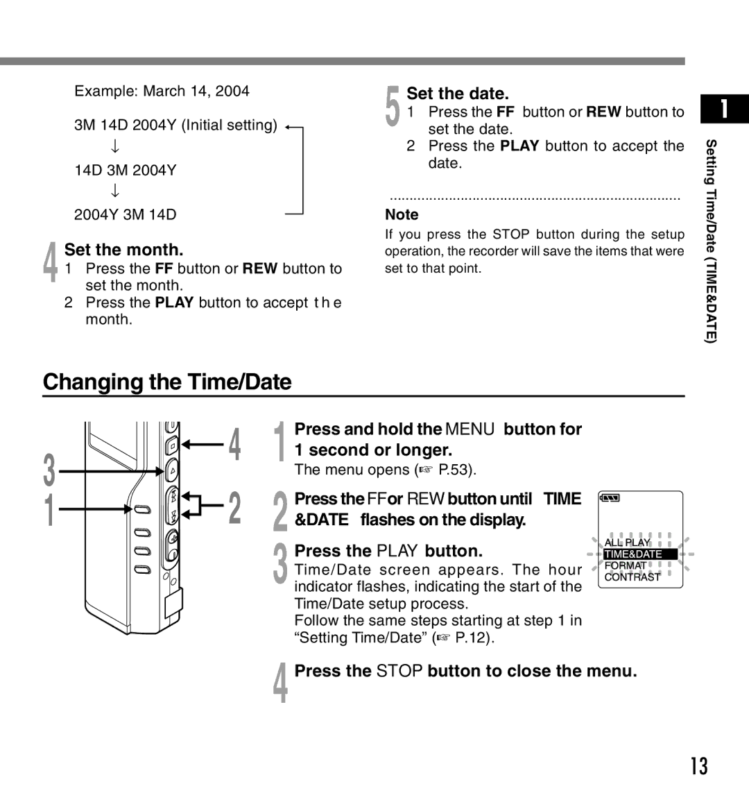 12Volt DS-2200 manual Changing the Time/Date 