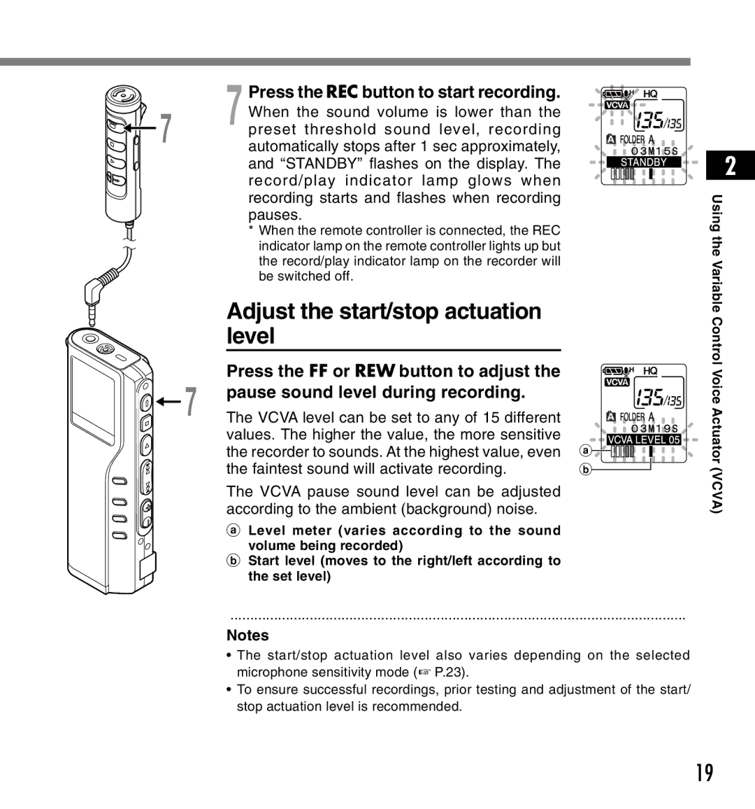 12Volt DS-2200 manual Adjust the start/stop actuation level 