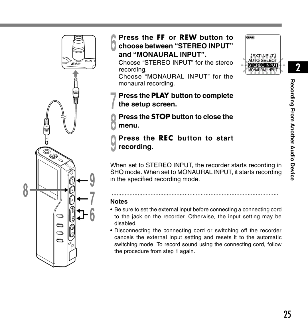 12Volt DS-2200 manual When set to Stereo INPUT, the recorder starts recording 