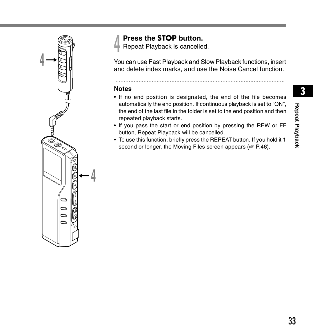 12Volt DS-2200 manual Press the Stop button. Repeat Playback is cancelled 