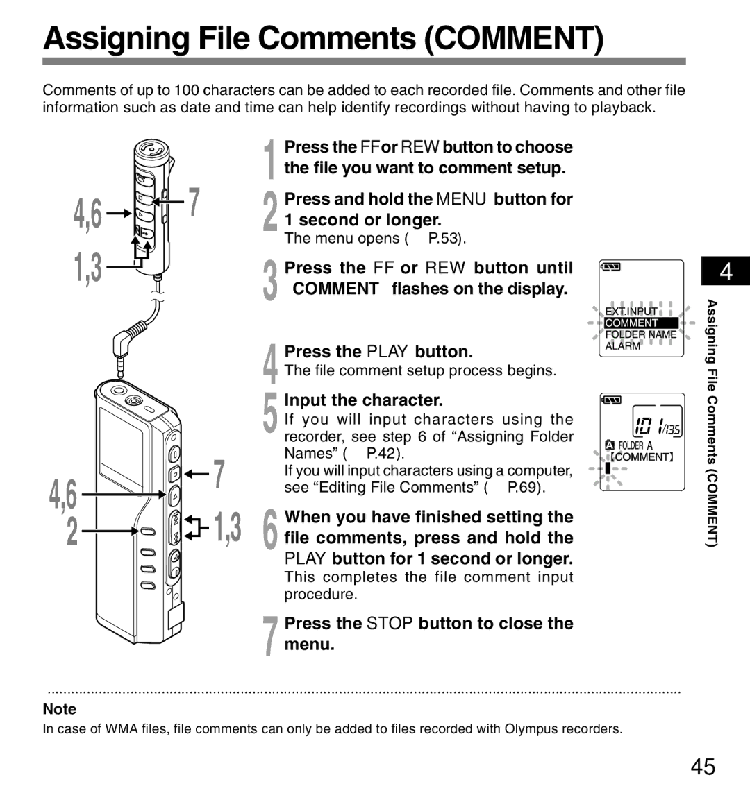 12Volt DS-2200 manual Assigning File Comments Comment, Input the character, When you have finished setting 