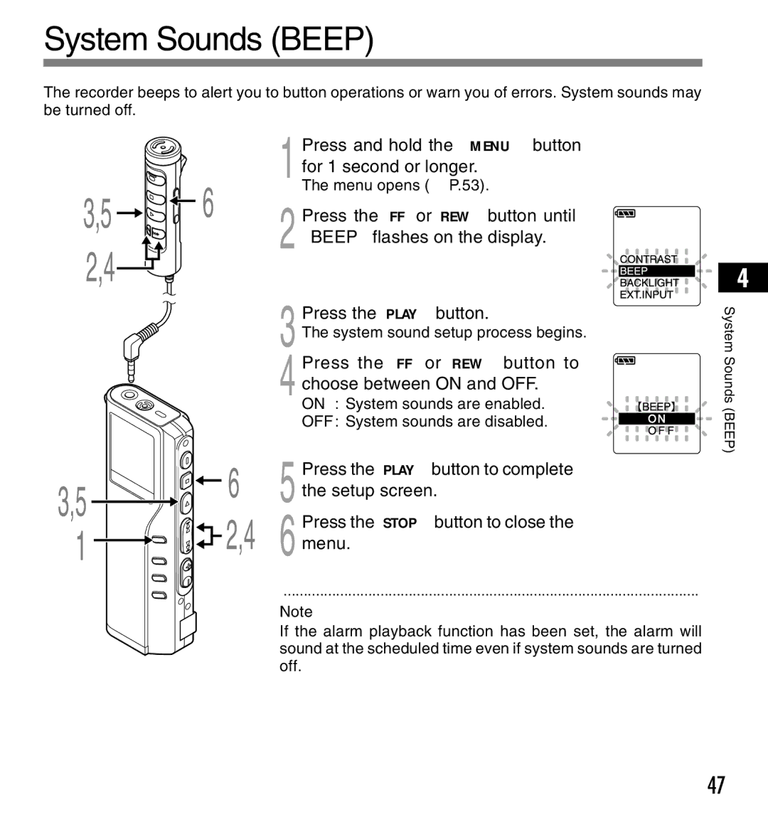 12Volt DS-2200 manual System Sounds Beep, Beep flashes on the display, On System sounds are enabled 