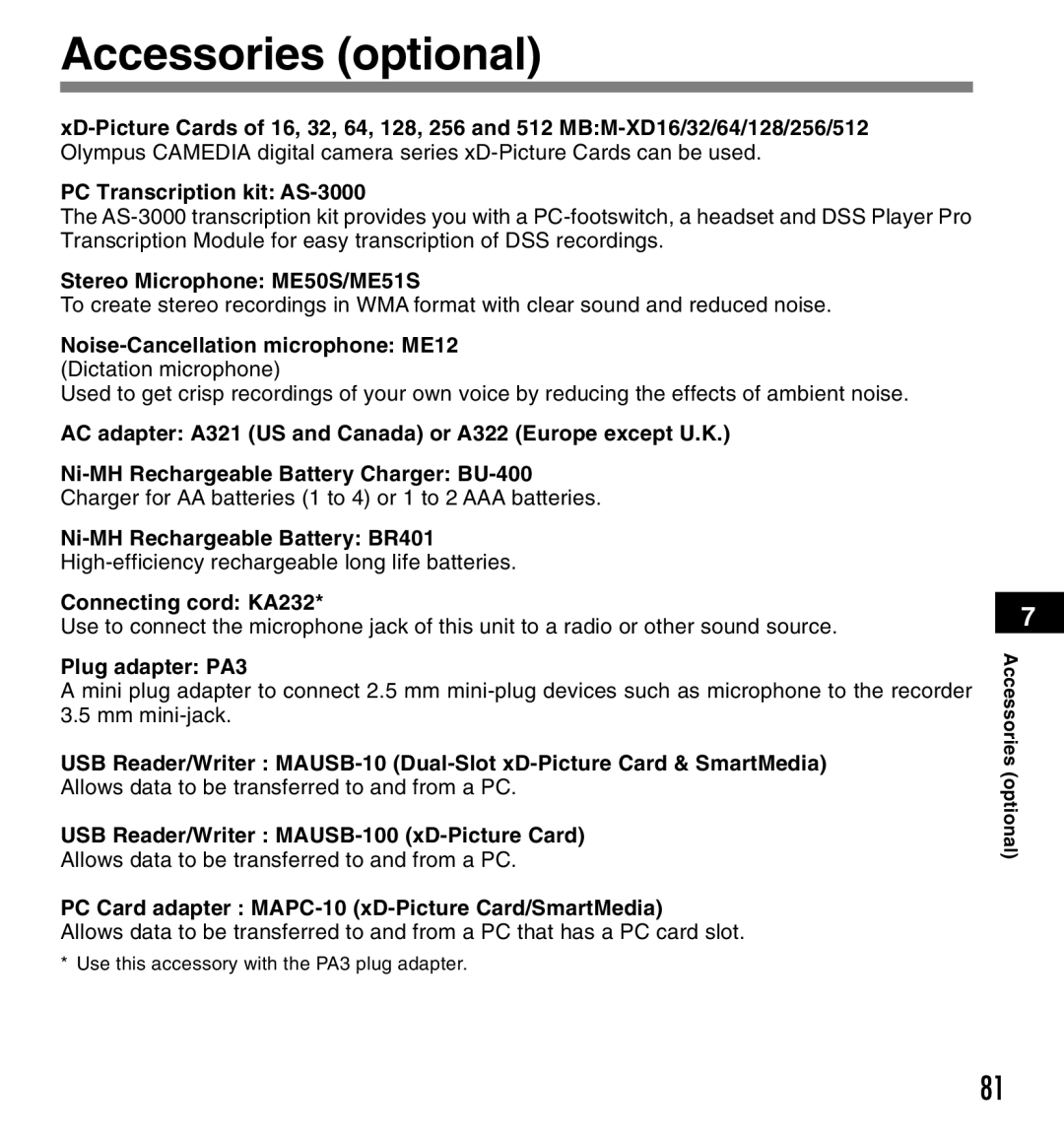 12Volt DS-2200 manual Accessories optional 