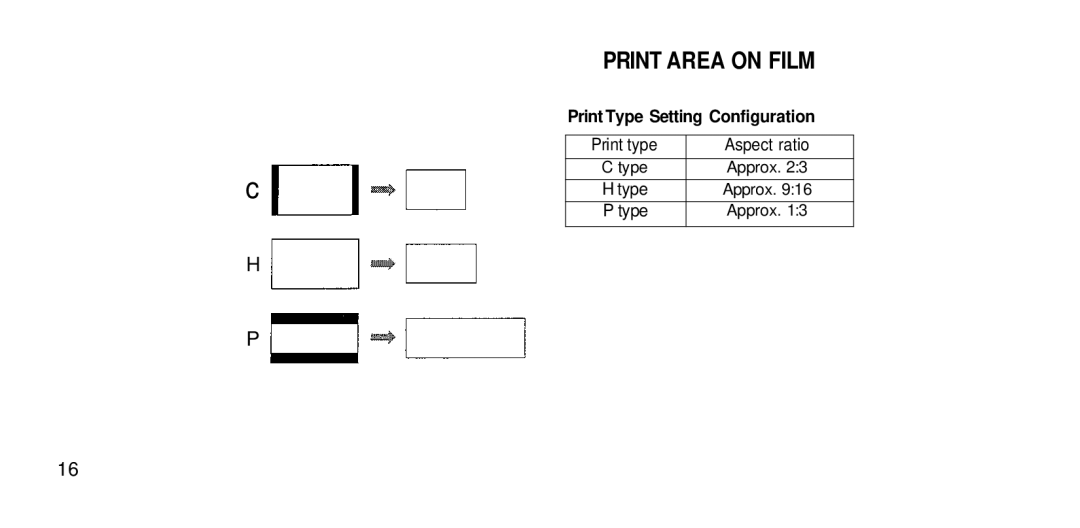 2JANE I100AF manual Print Area on Film 