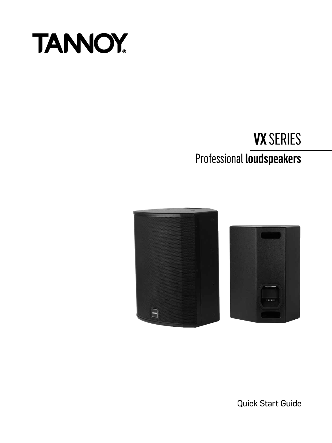 2JANE VX Series manual Professional loudspeakers, Vx Series, Quick Start Guide 