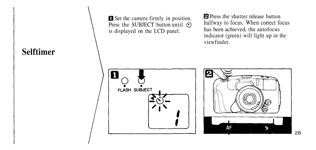 2nd Ave 76 manual Selftimer, Halfway to focus. When correct focus 