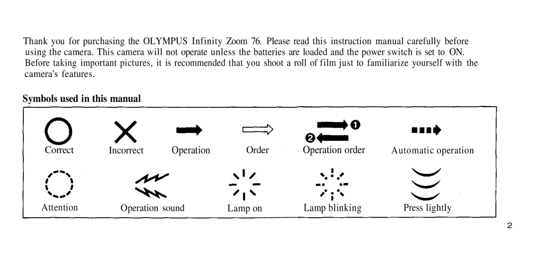 2nd Ave 76 manual Operation order, Lamp blinking 