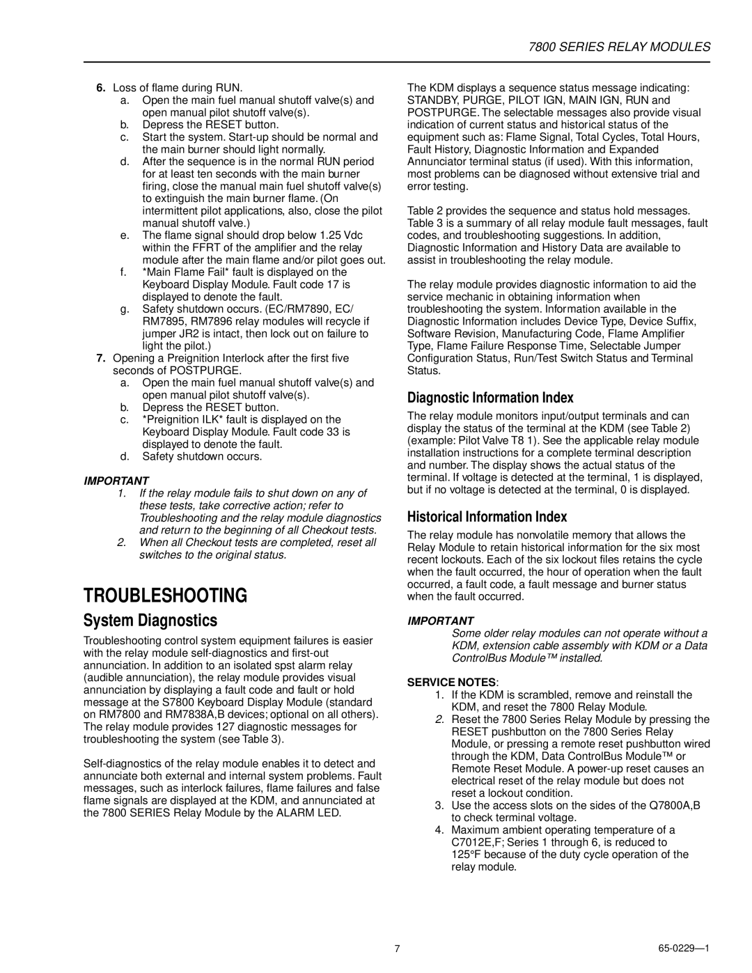 2nd Ave 7800 Series installation instructions Troubleshooting, System Diagnostics 