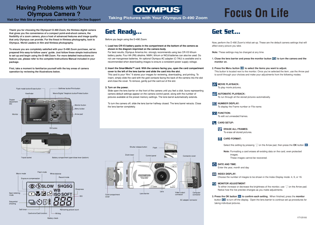 2nd Ave D-490 Zoom manual Get Ready, Get Set 