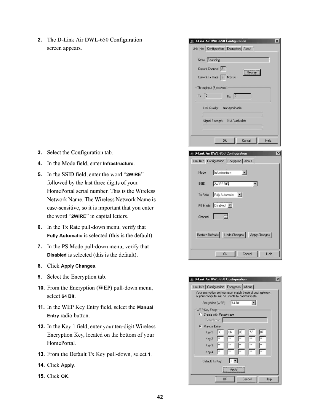 2Wire 1000SW manual Click Apply Changes 