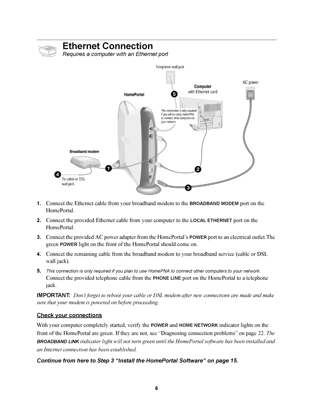 2Wire 100SW manual Ethernet Connection, Check your connections 