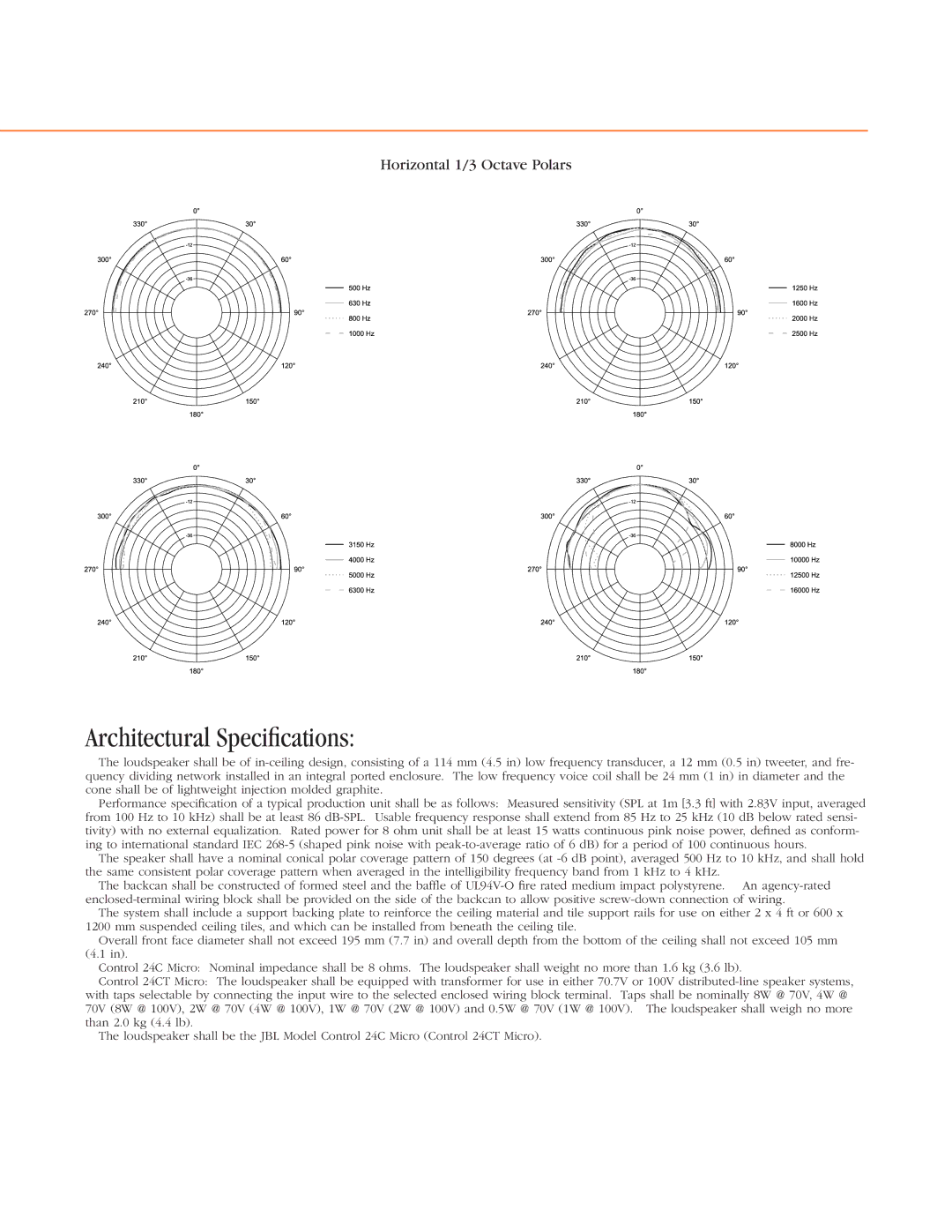 2Wire 24CT specifications Architectural Speciﬁcations 