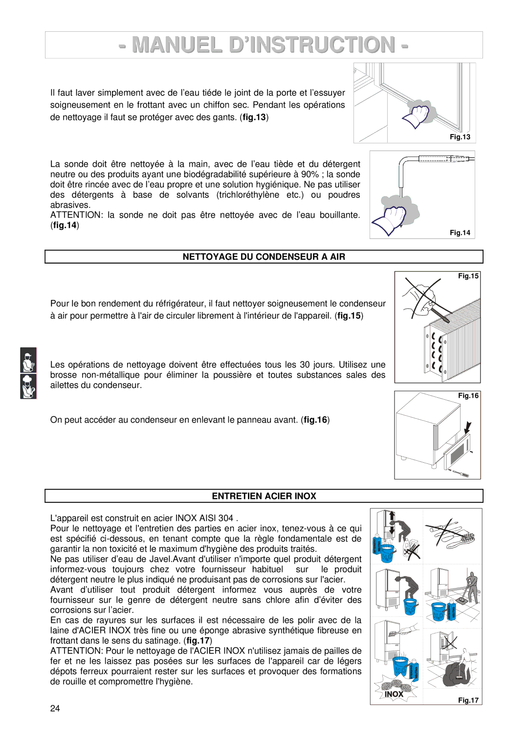 2Wire 3185550/146127 manuel dutilisation Nettoyage DU Condenseur a AIR, Entretien Acier Inox 