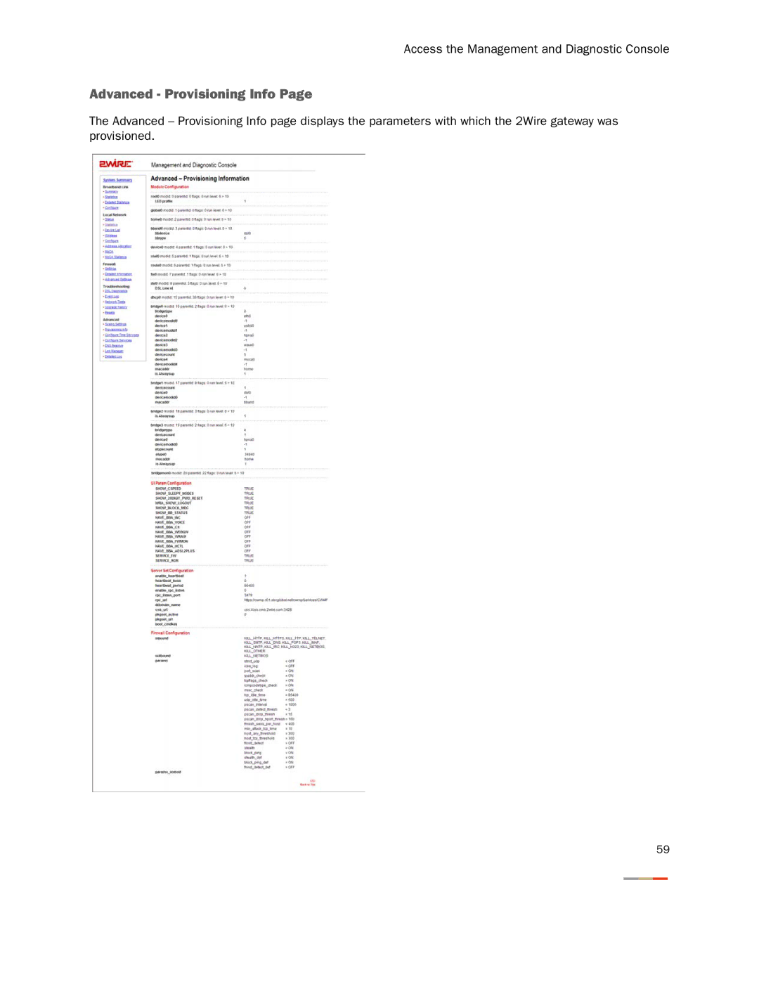 2Wire 3800HGV-B manual Advanced Provisioning Info 