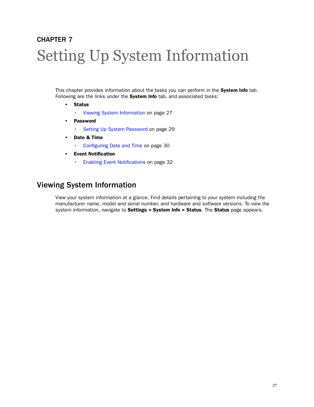 2Wire 3801HGV manual Setting Up System Information, Viewing System Information 