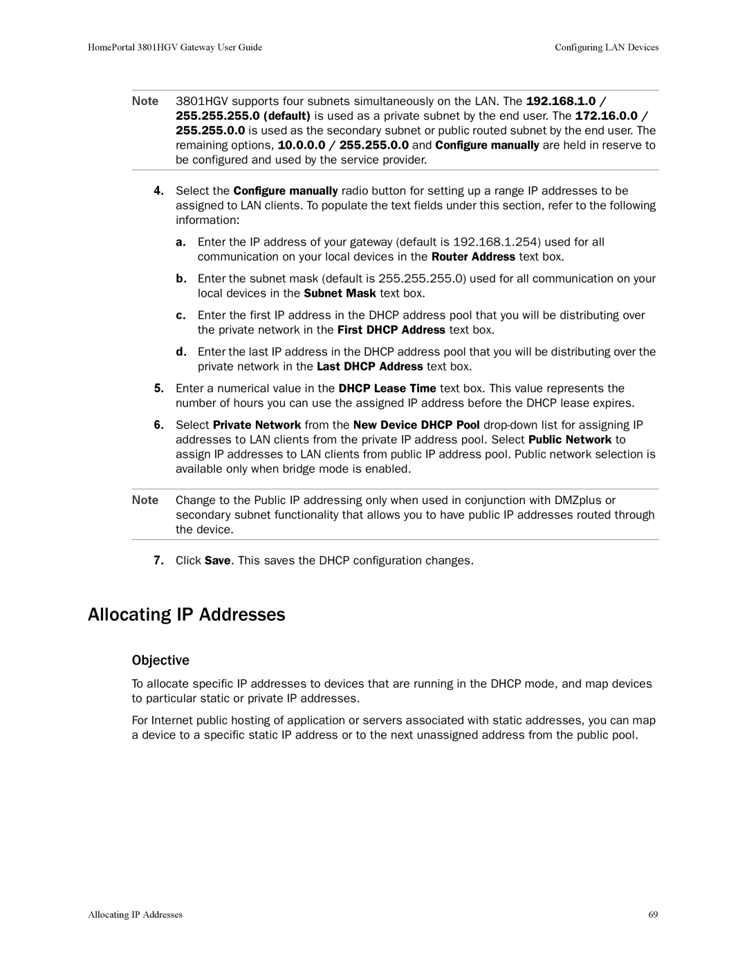 2Wire 3801HGV manual Allocating IP Addresses, Objective 