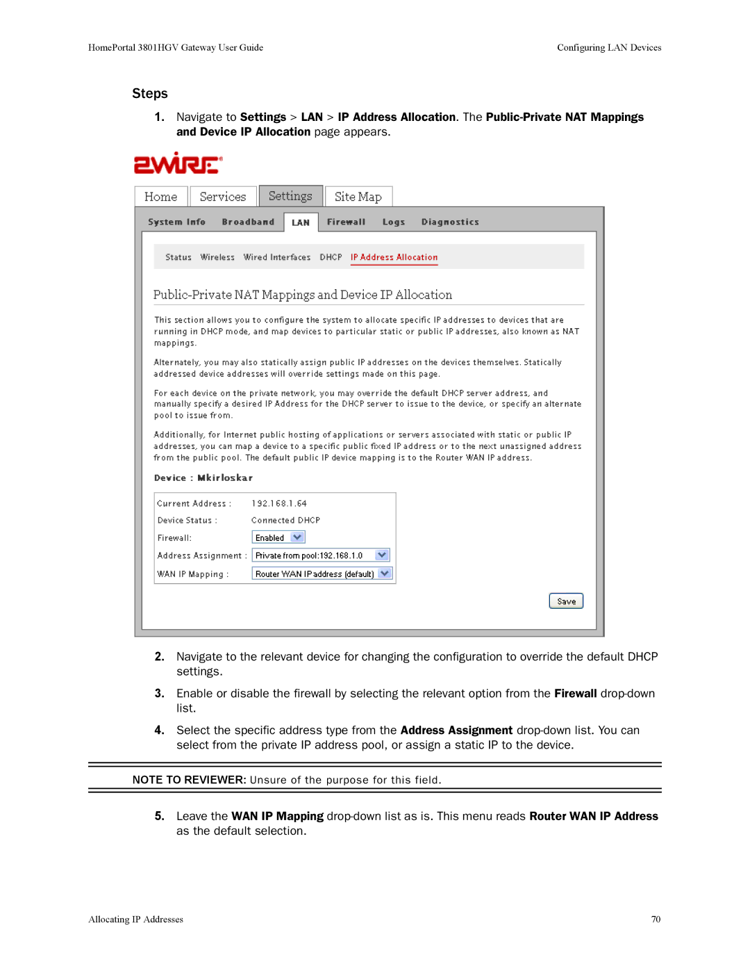 2Wire 3801HGV manual Steps 