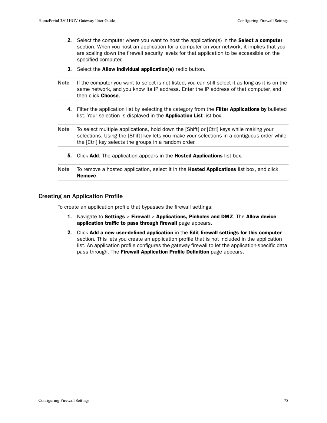 2Wire 3801HGV manual Creating an Application Profile 