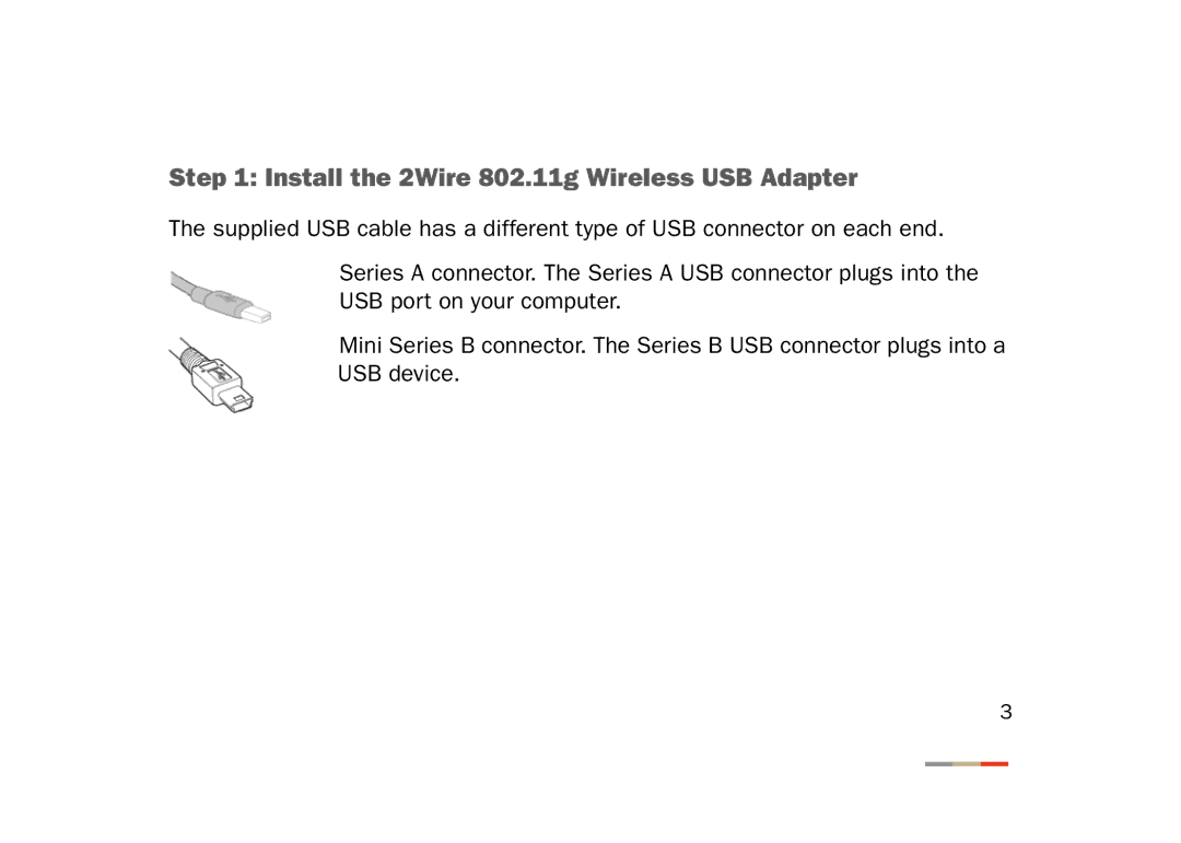 2Wire manual Install the 2Wire 802.11g Wireless USB Adapter 