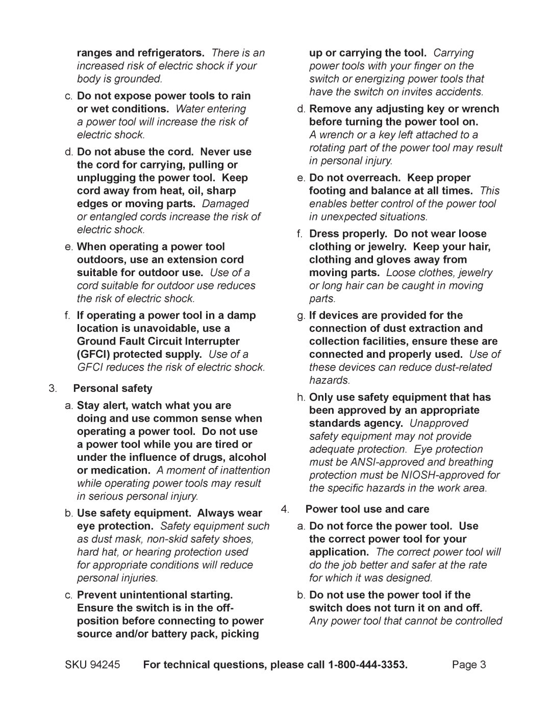 2Wire 94245 operating instructions Any power tool that cannot be controlled 