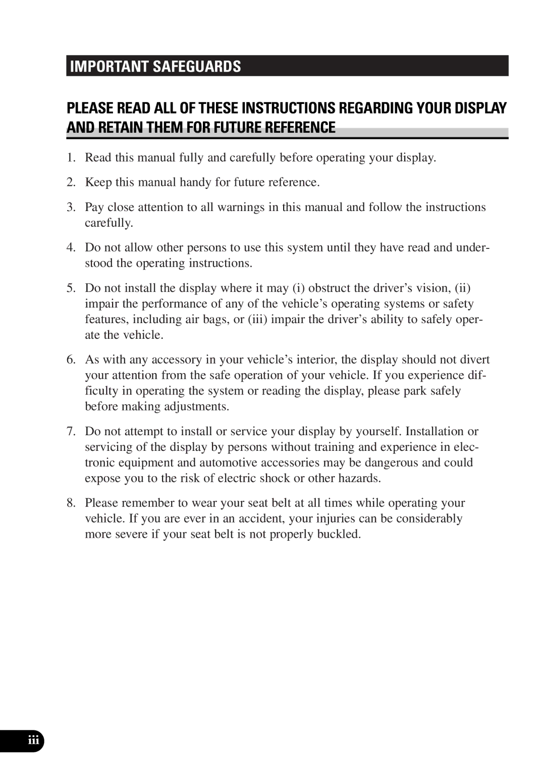 2Wire AVX-7300 operation manual Important Safeguards 