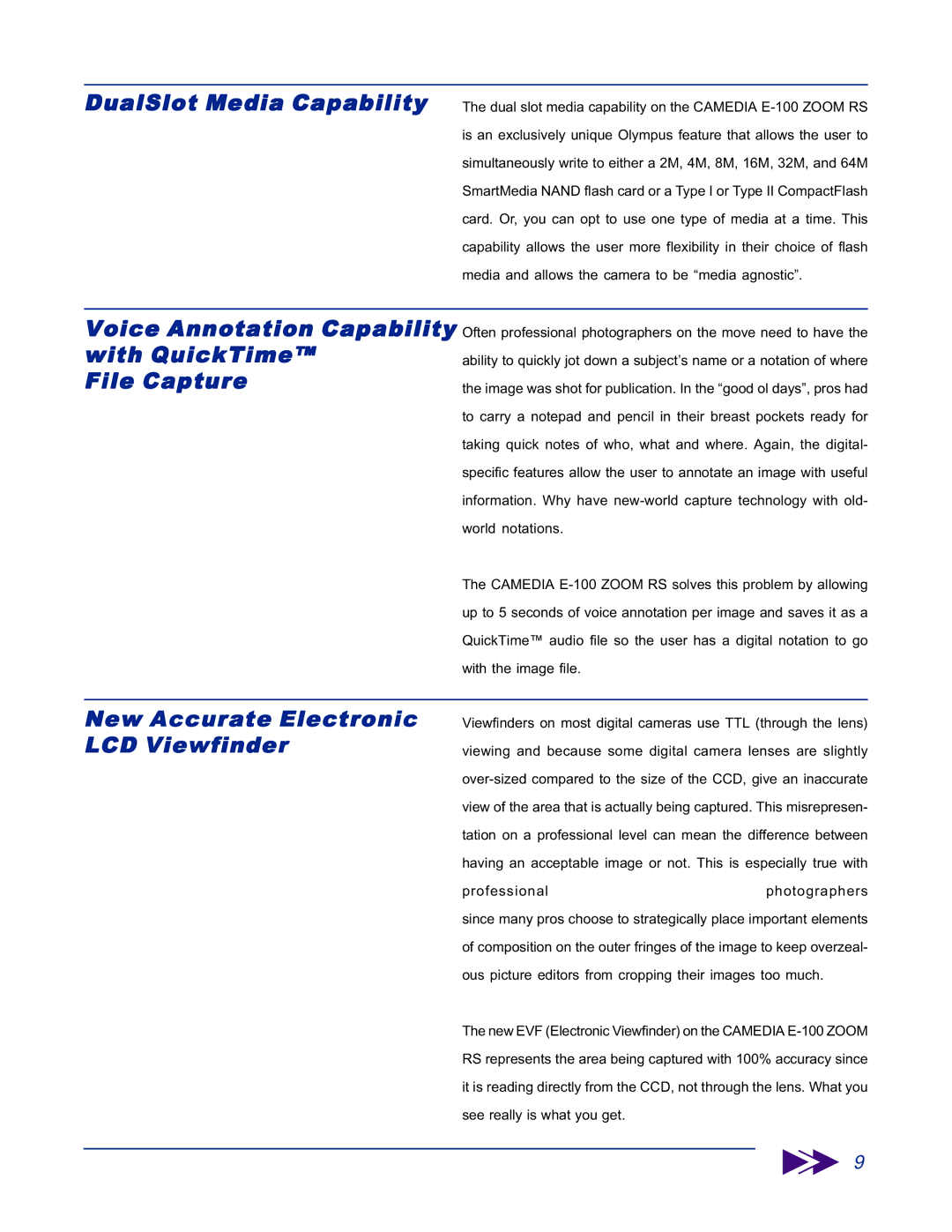 2Wire E-100 ZOOM RSOl Voice Annotation Capability with QuickTime File Capture, New Accurate Electronic LCD Viewfinder 