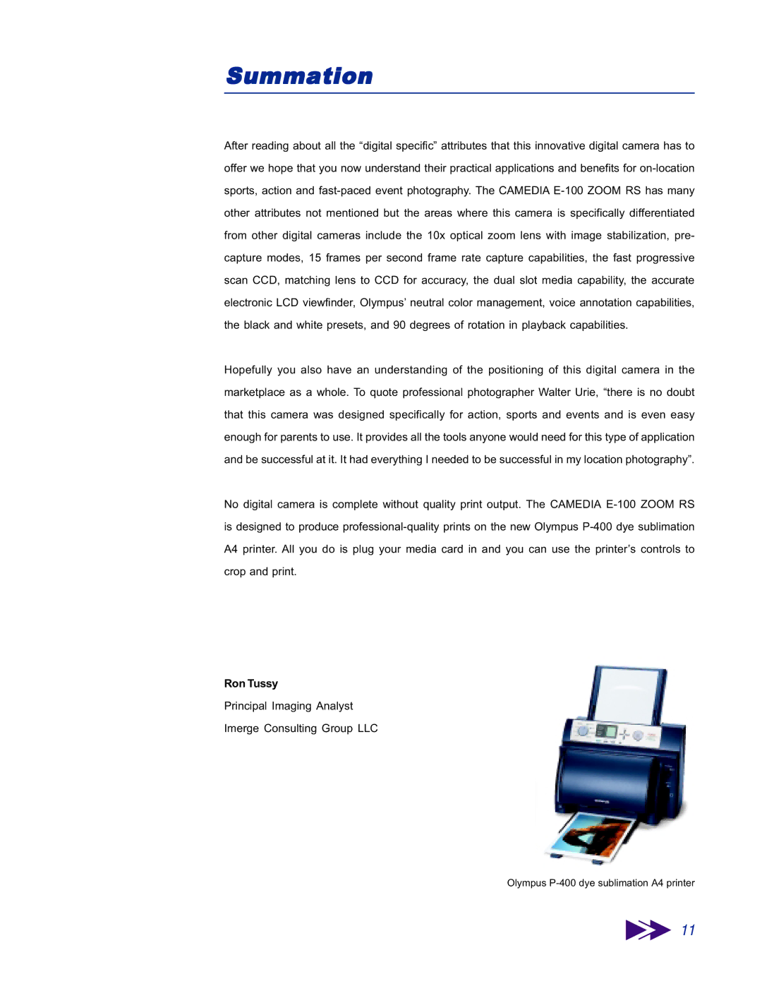 2Wire E-100 ZOOM RSOl manual Summation, Ron Tussy 