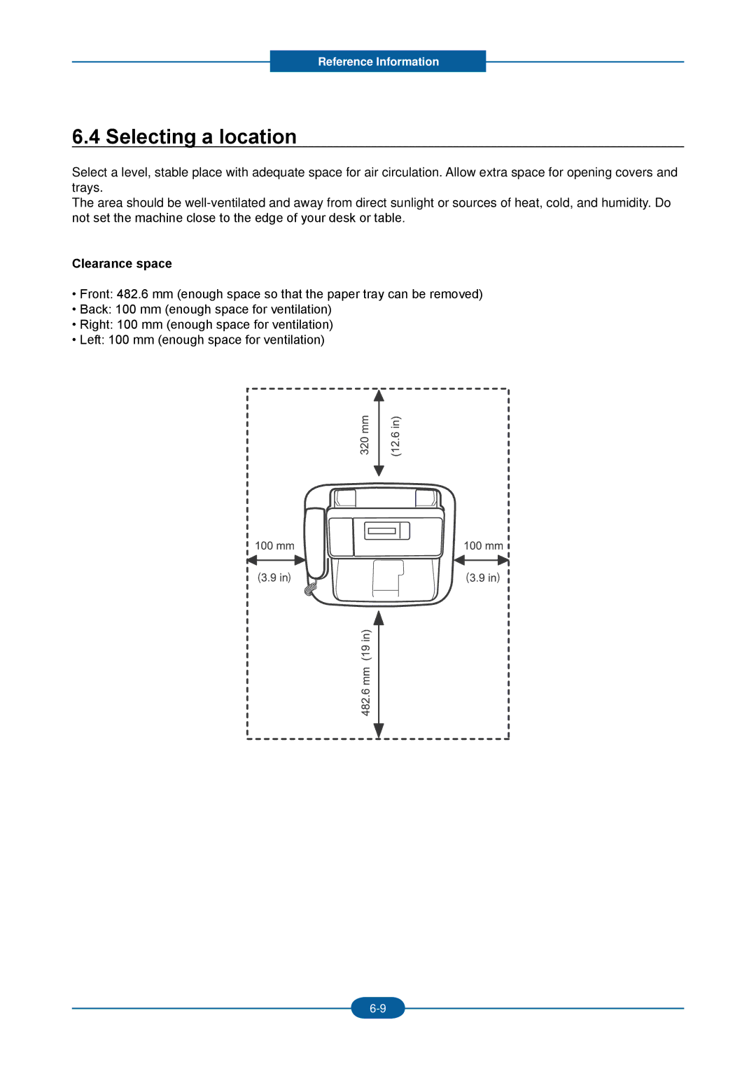 2Wire F-116P manual Selecting a location, Clearance space 