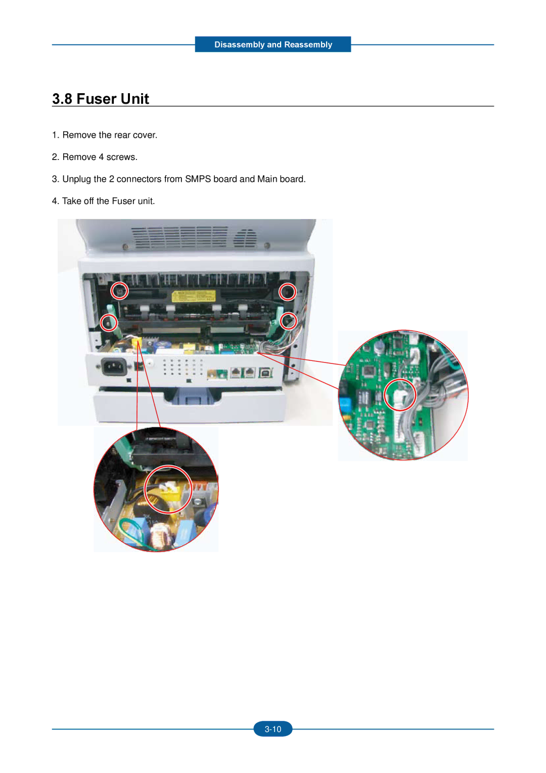 2Wire F-116P manual Fuser Unit 